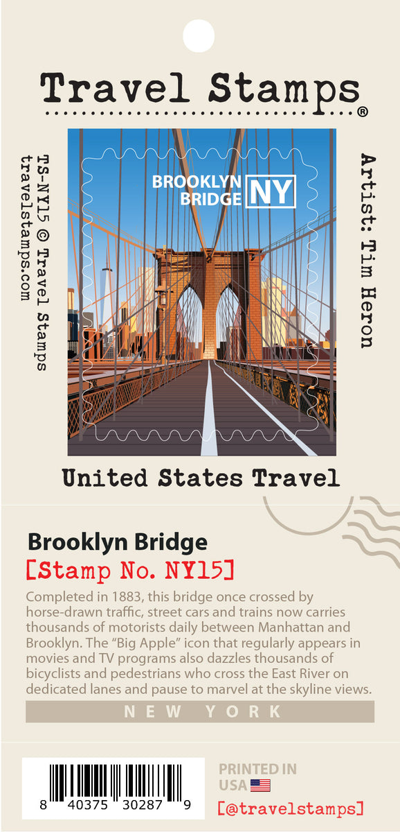 Brooklyn Bridge Travel Stamp Travel Stamps