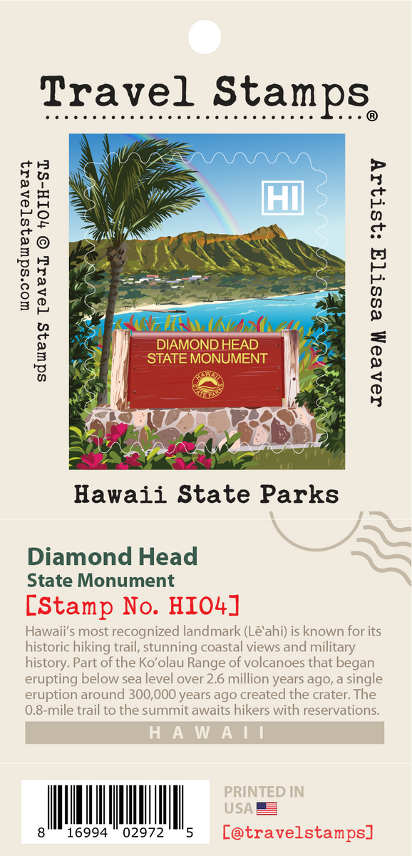 Diamond Head State Monument Travel Stamp – Travel Stamps