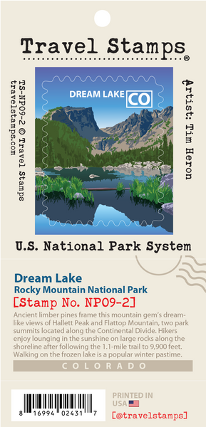 Rocky Mountain NP - Dream Lake Travel Stamp – Travel Stamps