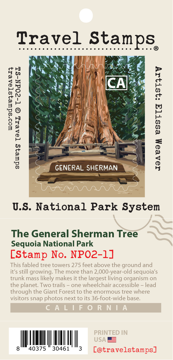 Sequoia NP General Sherman Tree Travel Stamp – Travel Stamps