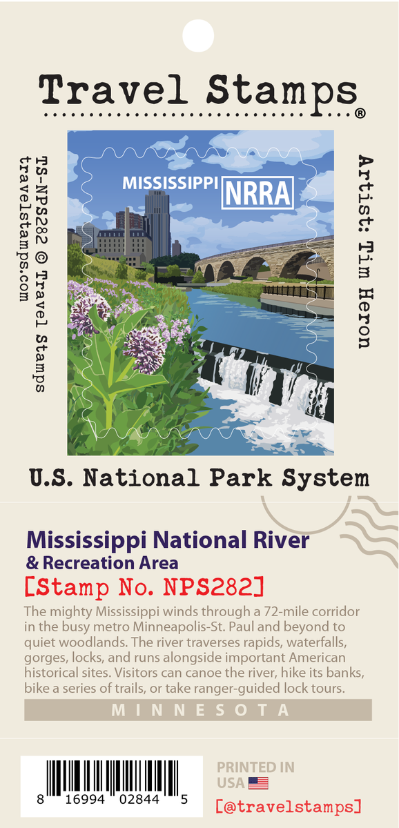 Mississippi National River & Recreation Area Travel Stamp – Travel Stamps
