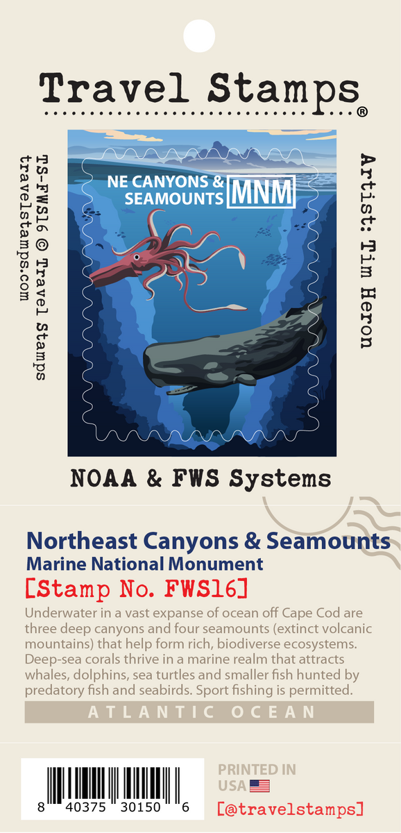 Northeast Canyons & Seamounts Marine National Monument Travel Stamp