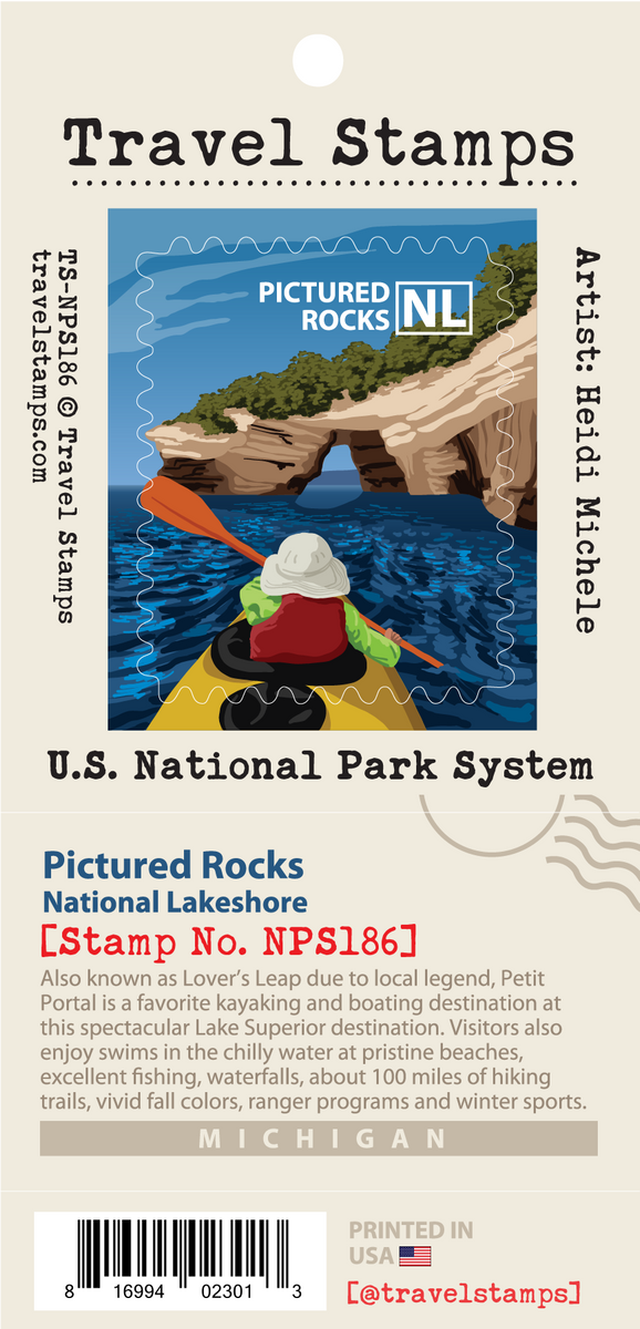 Pictured Rocks National Lakeshore Travel Stamp – Travel Stamps - Main Image