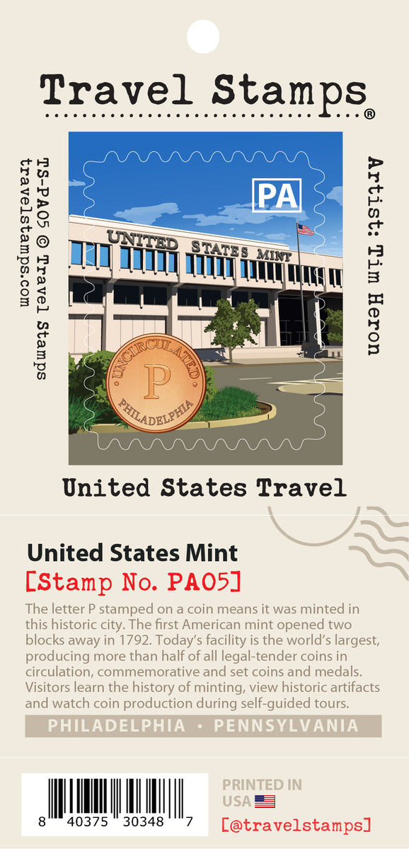 U.S. Mint at Philadelphia Travel Stamp – Travel Stamps
