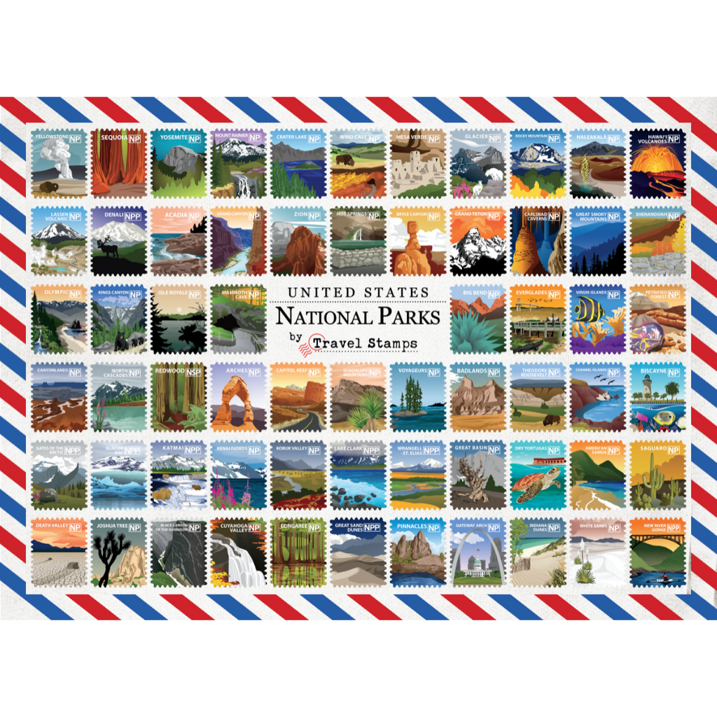 Travel Stamps Jigsaw Puzzle