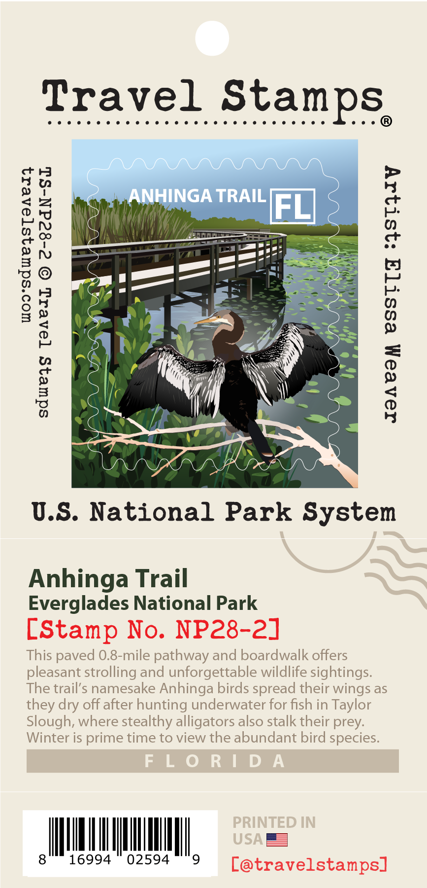 Everglades National Park - Anhinga Trail Travel Stamp – Travel Stamps