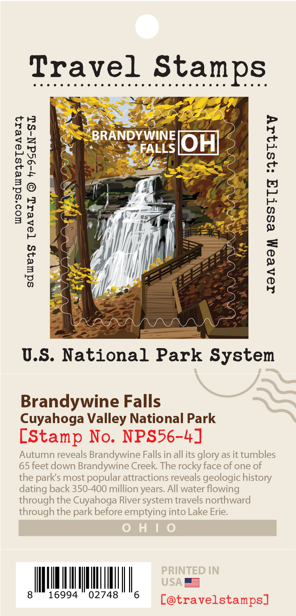 Cuyahoga Valley National Park - Brandywine Falls Travel Stamp – Travel ...