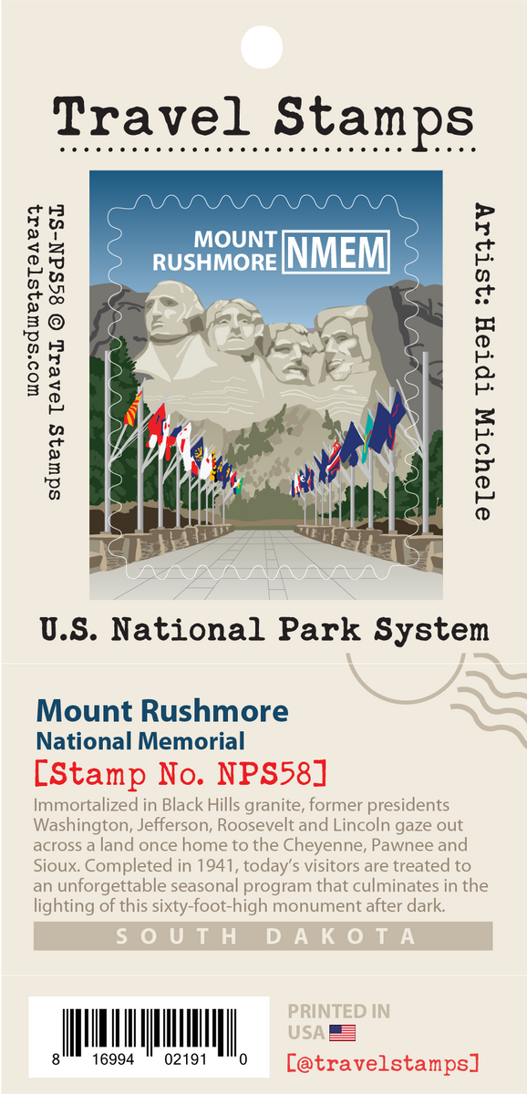 Mount Rushmore National Memorial Travel Stamp – Travel Stamps