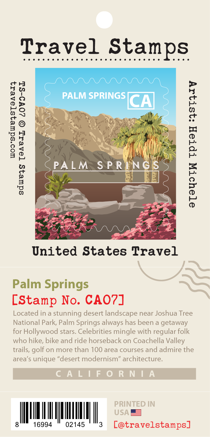 Palm Springs Travel Stamp – Travel Stamps - Main Image