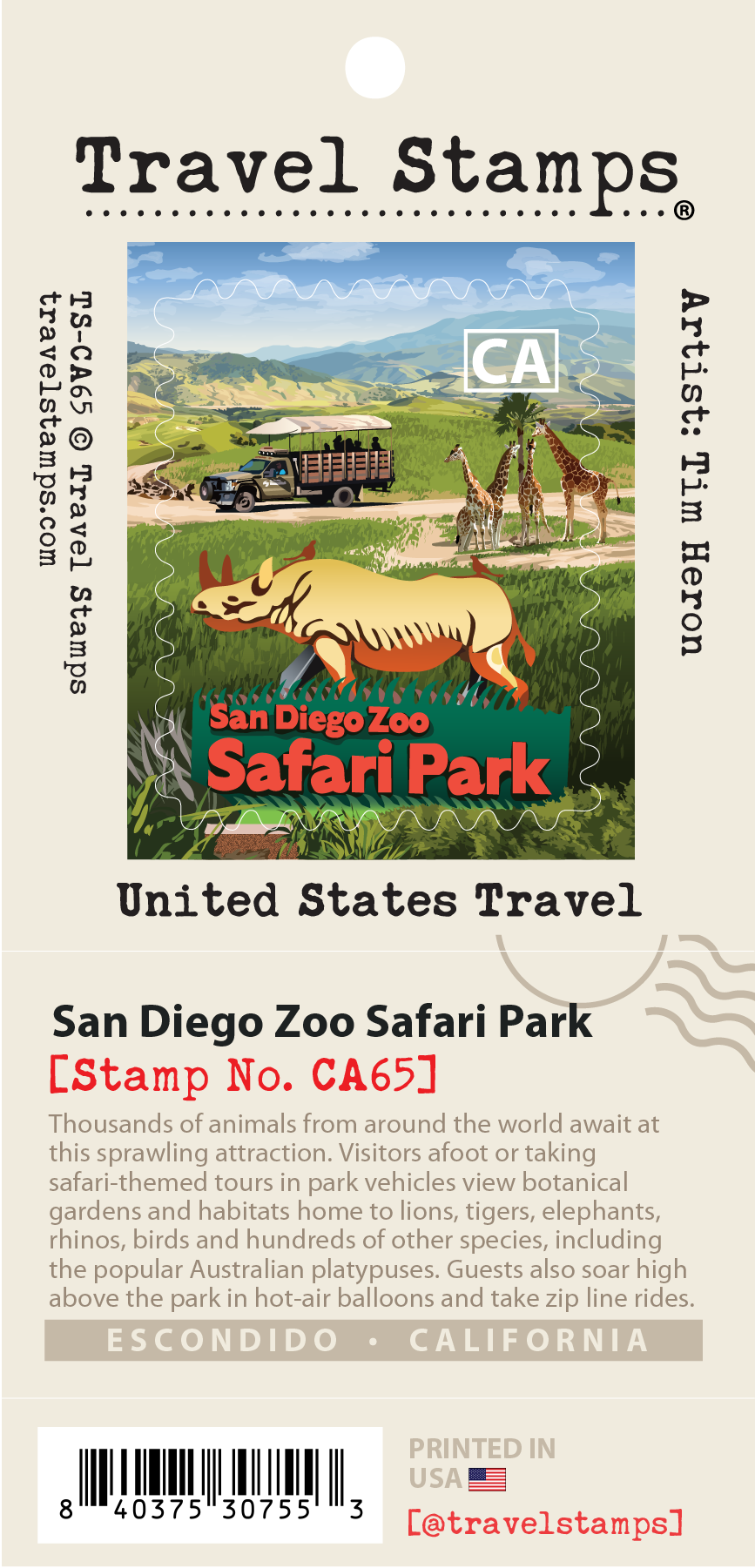air plants ticket San Diego Zoo Safari Park Travel Stamp