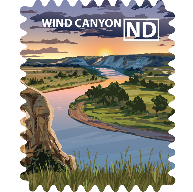 Theodore Roosevelt National Park - Wind Canyon Travel Stamp – Travel Stamps