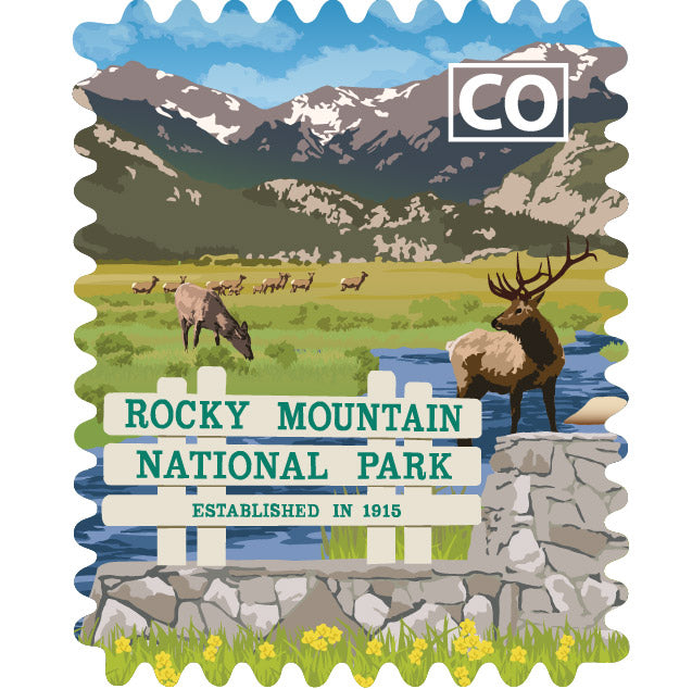 thumbnail image 2 of Rocky Mountain National Park Transport Co. Nostalgic Vinyl Decal Sticker - Multi-Color 2 of 6